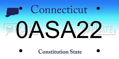 0ASA22 Connecticut License Plate