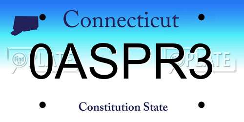0ASPR3 Connecticut License Plate
