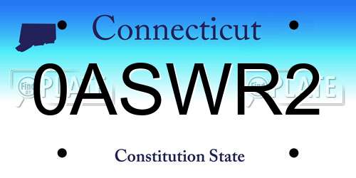 0ASWR2 Connecticut License Plate