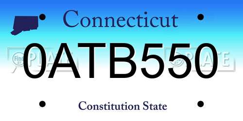 0ATB550 Connecticut License Plate