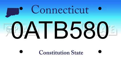 0ATB580 Connecticut License Plate
