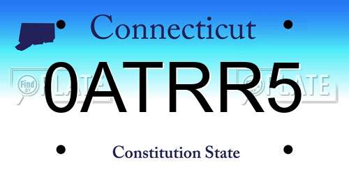 0ATRR5 Connecticut License Plate