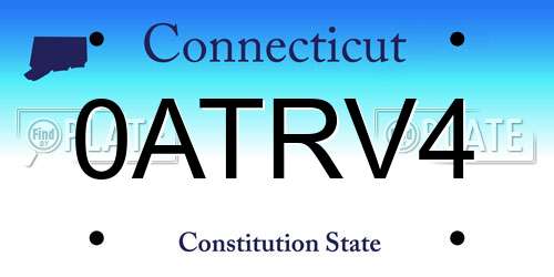 0ATRV4 Connecticut License Plate