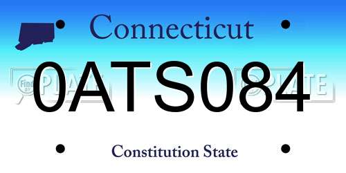 0ATS084 Connecticut License Plate