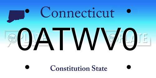 0ATWV0 Connecticut License Plate