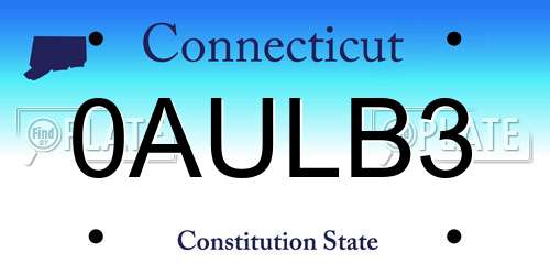 0AULB3 Connecticut License Plate