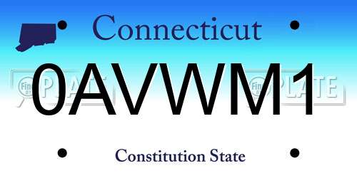 0AVWM1 Connecticut License Plate
