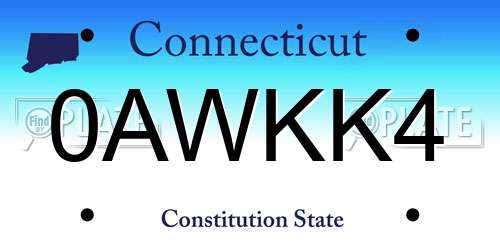 0AWKK4 Connecticut License Plate