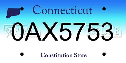 0AX5753 Connecticut License Plate