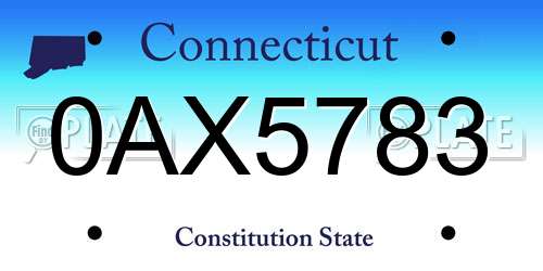 0AX5783 Connecticut License Plate