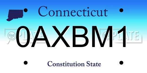 0AXBM1 Connecticut License Plate