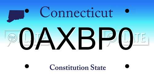 0AXBP0 Connecticut License Plate
