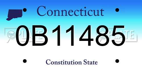 0B11485 Connecticut License Plate