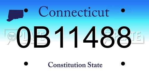 0B11488 Connecticut License Plate
