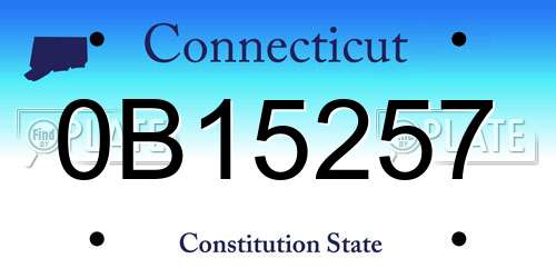0B15257 Connecticut License Plate