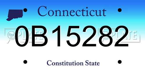 0B15282 Connecticut License Plate