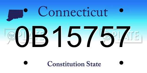 0B15757 Connecticut License Plate
