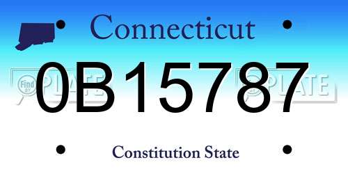 0B15787 Connecticut License Plate