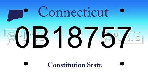 0B18757 Connecticut License Plate