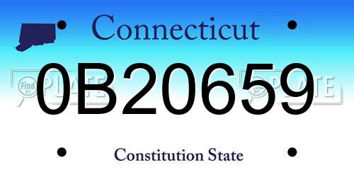0B20659 Connecticut License Plate