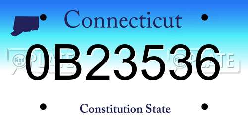 0B23536 Connecticut License Plate