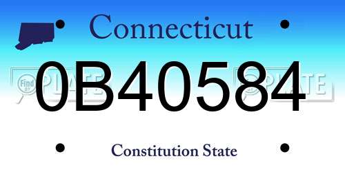 0B40584 Connecticut License Plate