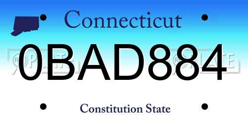 0BAD884 Connecticut License Plate