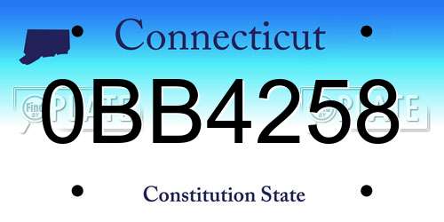 0BB4258 Connecticut License Plate