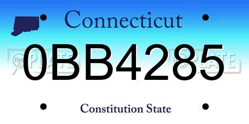 0BB4285 Connecticut License Plate