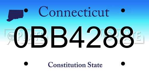 0BB4288 Connecticut License Plate