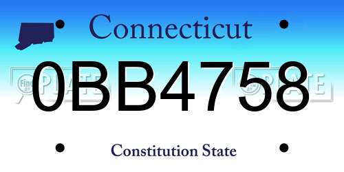 0BB4758 Connecticut License Plate