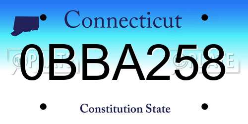 0BBA258 Connecticut License Plate