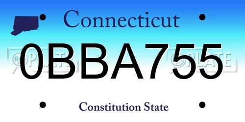 0BBA755 Connecticut License Plate