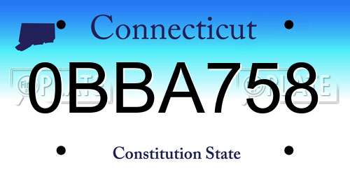 0BBA758 Connecticut License Plate