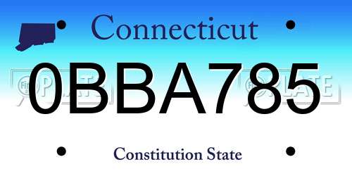 0BBA785 Connecticut License Plate