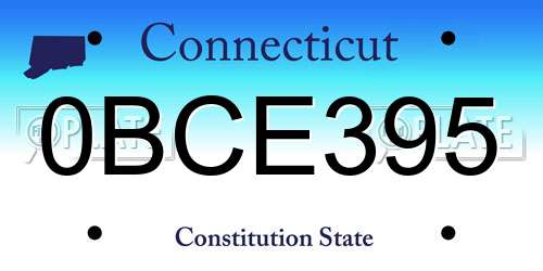 0BCE395 Connecticut License Plate
