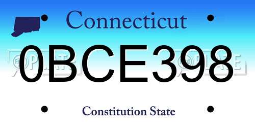 0BCE398 Connecticut License Plate
