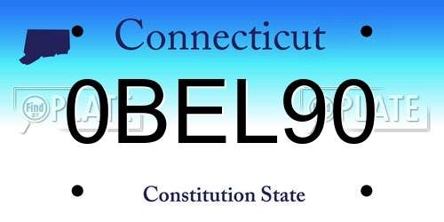 0BEL90 Connecticut License Plate