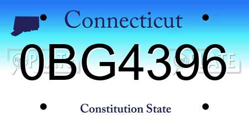 0BG4396 Connecticut License Plate