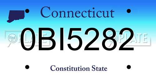 0BI5282 Connecticut License Plate