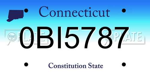 0BI5787 Connecticut License Plate