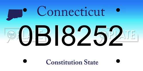0BI8252 Connecticut License Plate