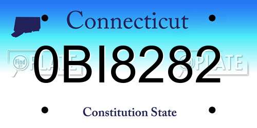 0BI8282 Connecticut License Plate