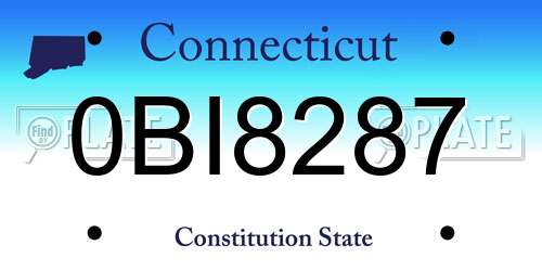0BI8287 Connecticut License Plate