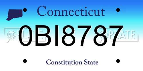 0BI8787 Connecticut License Plate