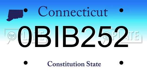 0BIB252 Connecticut License Plate
