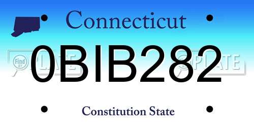 0BIB282 Connecticut License Plate