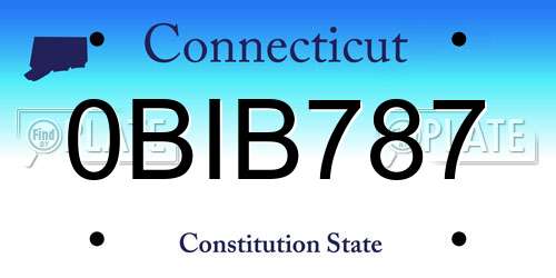 0BIB787 Connecticut License Plate
