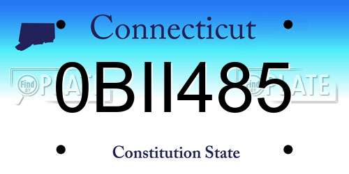 0BII485 Connecticut License Plate
