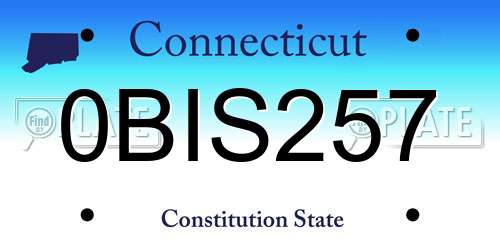 0BIS257 Connecticut License Plate
